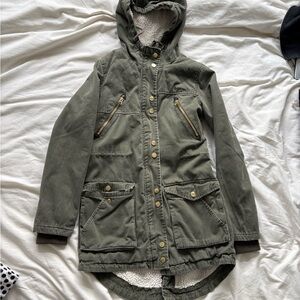 Women's Olive Hooded Jacket